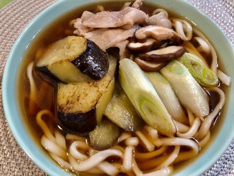 あたたまる♫トロッと茄子と豚肉の具沢山温うどん